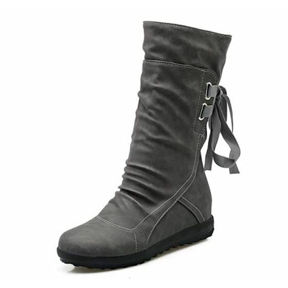 Blivener Back Lace up Boot Mid Calf Flat